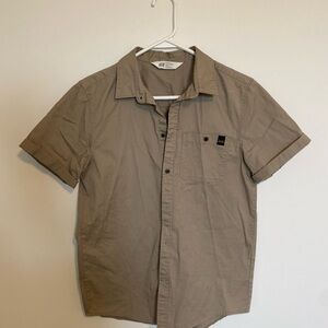 H&M Men's Casual Tan Button Down Shirt